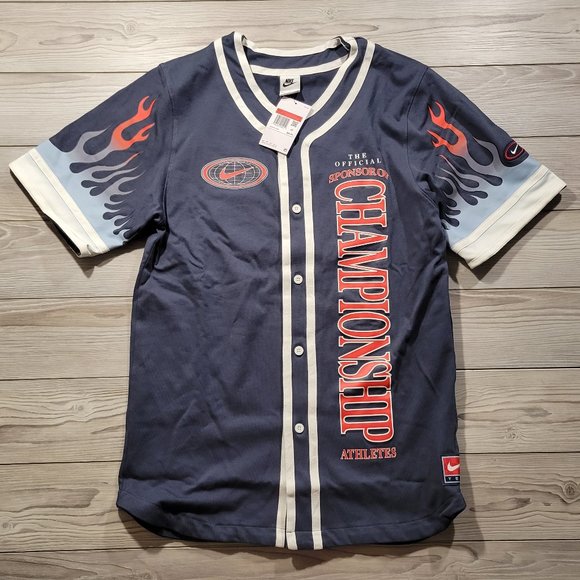 Nike Americana Button Up Jersey Men's Size Large Blue [DV9642-437] $85 - Picture 1 of 6